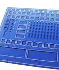 Heavy Grade Silicone Rubber Work Pad With Multiple Compartments For Lock Pinning Kits, blue rubber sheet with organized spaces.