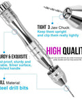 Killer Precision Steel Pin Vise Hand Drill Accompanied By Ten Mini Drill Bits for detailed crafting and DIY projects.