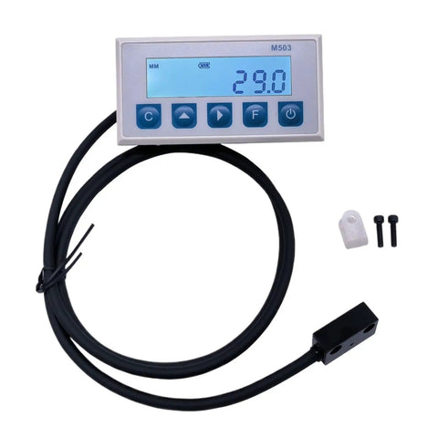 M503 Magnetic Scale DRO Display With Built In Magnetic Measurement System And Magnetic Tape For Woodworking, Stain Belt Profile Ready To Roll, Embedded Sensor, Plug And Play Benchtop Setup display with cable and sensor