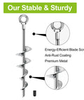 18 Inch Ground Anchors Screw In Heavy Duty Earth Auger Stakes Kit with Spiral Blade Design close-up