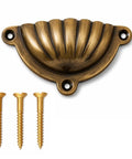 Antique Brass Drawer Pull Handles Set With Brass Screws For Furniture And Cabinets Vintage Dresser Pulls