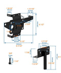 Sturdy Self Closing Fence Gate Hinge Kit For Wood Fences And Outdoor Gates Beefy Heavy Duty Adjustable Hardware With Screws Carbon Steel Keeps Your Gate Aligned And Swinging Smoothly, black with measurements