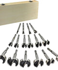 Sweet Setup 16 Piece Forstner Drill Bit Set Nailed It Precision Hole Cutters with durable timber case for woodworking tasks.