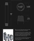 Top Shelf Heavy Duty Carbon Steel Pipe One Point Five Inches By Four Feet Pre Cut Schedule Forty Male Npt Threads