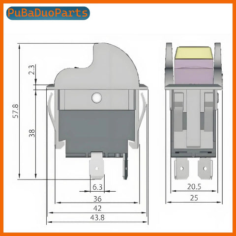 On Off Toggle Switch Replacement For Table Saws And Power Tools Heavy Duty Direct Fit For Delta 489105-00 And Ryobi 46023 diagram
