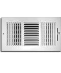 14 By 6 Duct Opening 3 Way Register Grille For Sidewall Or Ceiling White Powder Coated Steel With Smoothglide Damper Durable