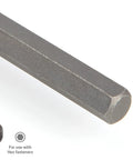 Hex bit detail from Three Eighths Inch Drive Long Hex Bit Socket Set 18 Piece SAE One Eighth To Three Eighths Inch And Metric Three To Ten Millimeters