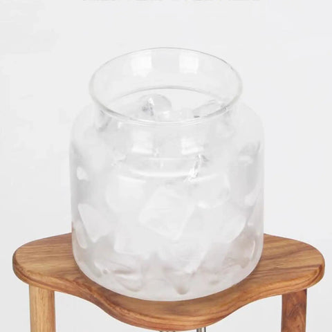Portable Cold Brew Drip Tower And Adjustable Iced Coffee Maker Featuring Removable Filter For Smooth Extraction clear glass jug with ice