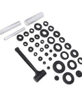Pro Grade 37 Piece Seal Bearing Installation Kit For Oil Seals And Bearings with nylon and metal installers on white background.