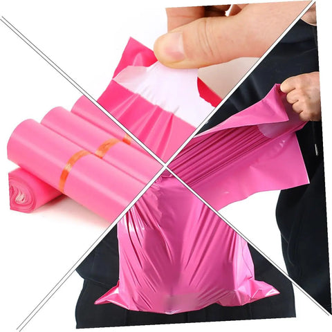 Waterproof Pink Poly Mailer Bags Pack Of 100 Size 17 By 30 Cm Thickened Puncture Resistant Mailing Envelopes details