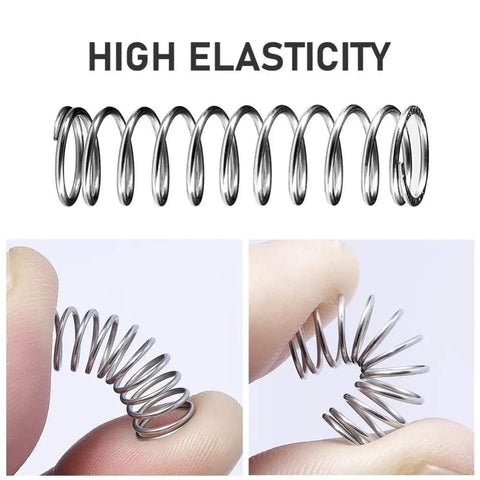 Heavy Duty 420 Piece HanOaki Compression Springs Assortment Kit In Various Sizes Made From Tough 304 Stainless Steel Brass For Hot DIY Repairs And Industrial HVAC Control Systems Today close-up spring