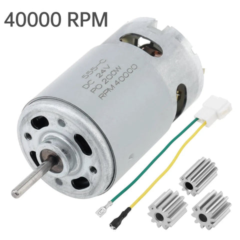 24V High Speed DC Ride On Car Motor Upgrade With 12000 RPM Beefed-Up Electric Drive Motor Replacement, 3 gears, wiring shown