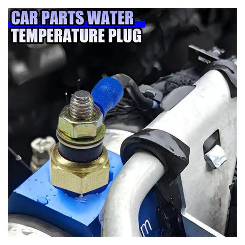Heavy Duty Universal Water Coolant And Oil Temperature Sensor One Eighth Npt Electrical Sender For Engines Built Like A Boss With Smooth Operation Gold Housing mounted on engine