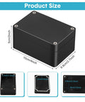 8 Pieces Waterproof Plastic Junction Boxes For Outdoor Electrical Projects Durable Outdoor Enclosure Boxes 3.94 x 2.68 x 1.97 Inches Black Includes Rubber Washers And Screws For Quick No Fuss Setup, black junction box size view