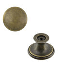 Rock Solid Vintage Antique Brass Cabinet Knobs For Dressers And Drawers Heavy Duty Zinc Alloy Build With Scratch Resistant Patina top view and side view.