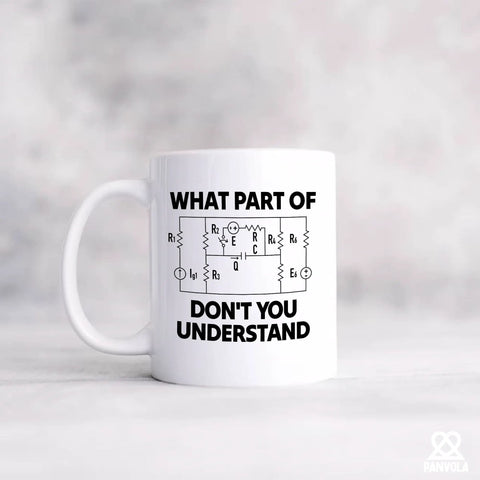 Funny Sarcastic Electrical Engineering Gift Ceramic Mug 11 Oz White Novelty Drinkware For Electrical Engineers Students And Teachers Dope Coffee Cup For Desk Side Coffee Breaks with circuit design and text.