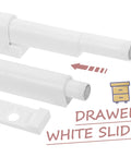 Soft Close Cabinet Dampers Set Of 6 For Quiet Smooth Opening And Closing Of Kitchen Cabinets And Wardrobes Angoily Durable Plastic Rebound Device With Built In Push Latches Easy To Install Without Tools, white drawer slide