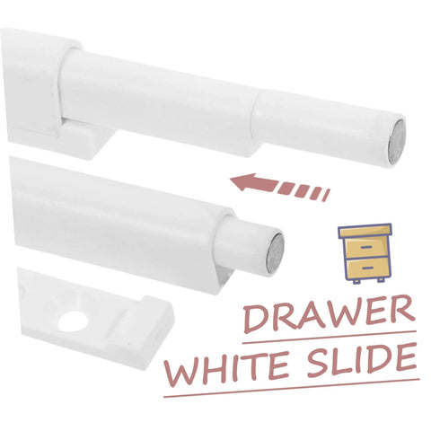 Soft Close Cabinet Dampers Set Of 6 For Quiet Smooth Opening And Closing Of Kitchen Cabinets And Wardrobes Angoily Durable Plastic Rebound Device With Built In Push Latches Easy To Install Without Tools, white drawer slide