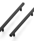 30 Pack 10 Inch Matte Black Cabinet Pulls Stainless Steel Kitchen Cupboard Handles Square Design 7 1/2 Inch Hole Center