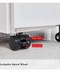 Close-up of a lockable swivel wheel on a Steel Mobile Filing Cabinet With 3 Lockable Drawers Compact Under Desk Storage