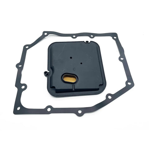 42RLE Automatic Transmission Filter Oil Pan Gasket Kit with black filter and gasket. Fits Dodge Charger, Jeep Liberty. Part 68059549AA 58013.