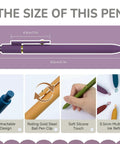 Diagram and images of Six Pack Gel Ink Pens With 0.5mm Fine Point, featuring size and design details of Vintage Gold 6 Pack.