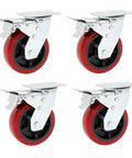 Heavy Duty Swivel Castor Wheels With Precision Ball Bearings Silky Smooth Polyurethane Treads Galvanized Steel Base set of four