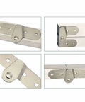 Folding Hinge For Iron Tables And Doors, Reliable Heavy Duty Compact Support, close-up view of metal hinge on white surface