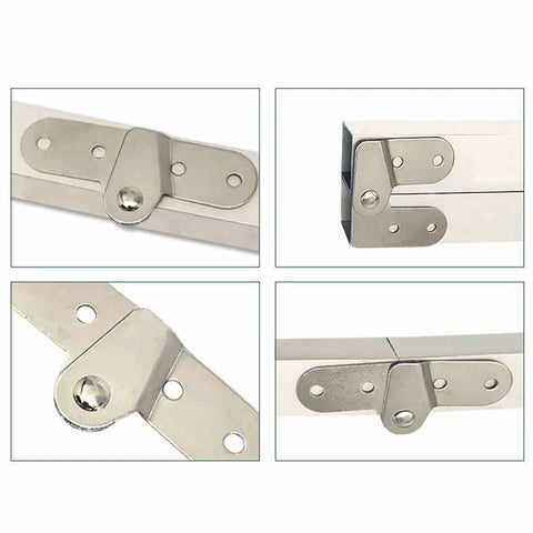 Folding Hinge For Iron Tables And Doors, Reliable Heavy Duty Compact Support, close-up view of metal hinge on white surface