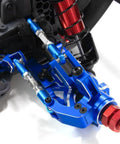 Close-up of Arrma One Eighth Mojave Four By Four Aluminum Adjustable Turnbuckles Linkage Set and Tie Rods Upgrade Kit in blue