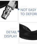 Top Shelf 60cm Black Rubber Plastic Air Inlet Hose Pipe Compatible With Tire Grinding Machines Quick Swap Connection For Safe Stable Airflow Supply Tube Reduces Downtime During Nasty Patching Or Grinding Jobs Shop Ready Gear close-up hose fitting