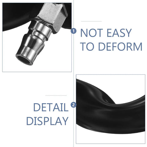 Kick Up Your Game With Heavy Duty Pneumatic Grinder Air Inlet Pipe 60cm Replacement Hose For Super Efficient Buffing Tire Patch Repair Fits Air Tools To Speed Up Work Tasks And Help You Knock Out Jobs Like A Pro For Garage Or Shop. black 60cm air hose with metal fitting