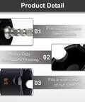 Pro Grade Threaded Rod Nut Runner With Hex Shank Slot Wing Nut Driver Drill Attachment detailing premium stainless steel handle.