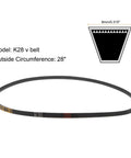 Two Pack K28 Rubber V Belt Heavy Duty V-Belt For Power Transmission, K Section, 28 Inch Outside Circumference, 0.315 Inch Width