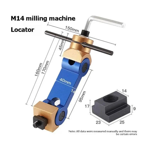 Hella Stable CNC Mills Vise Stop With Quick Slide Adjustments And Kickass Rugged Steel Build For Absolute Zero Drift Workpiece Location On T Slot Machine Tools, M14 milling machine locator with measurements.