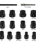 Fifteen Piece Bolt Extractor Kit With Three Eighths Inch Stripped Nut Remover Built Tough For Rusted Rounded And Damaged Nuts