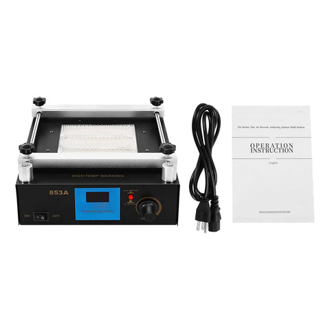 Infrared Preheat Soldering Station With 450W, 110V, Large 4.72 Inch By 4.72 Inch Heating Plate, Soldering Iron And Hot Air Rework