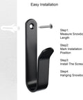 4 Pack Snowboard Wall Mount Clips With Screws For Indoor Storage And Display Horizontal Snowboard Rack Wall Hangers Durable Steel Mount Keeps Snowboards Secure Scratch Free In Room Or Garage shown with installation steps