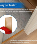 Installation of a Self Adhesive Floor Transition Strip For Laminate And Vinyl Flooring Wood Grain Look Easy Install 1.57 Inch Wide