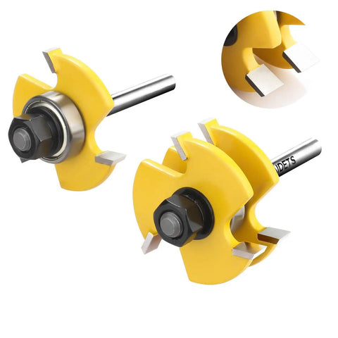 Top Shelf Quarter Inch Shank Tongue And Groove Router Bits Two Piece Set Heavy Duty Carbide Milling Cutter for woodworking