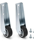 Heavy Duty Gate Caster Wheels With Rubber Pulley Track Rollers For Sinking Wood Fences And Garden Doors Galvanized steel brackets with black wheels.
