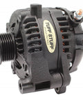 Beefy 250 Amp 12V External Regulator Alternator With 6 Rib Serpentine Pulley, Black Wrinkle Finish for Jeep Wrangler JK 2012 to 2018