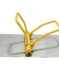 90 Degree Vertical Seam Locking Tool for Metal Roof Panels Hand Seamer Heavy Duty Bender in use on metal sheet