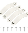 Leather Drawer Pulls 4 Pack White Microfiber Leather Dresser Knobs With Double Hole Mounting And Included Screws For Cabinets