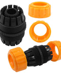 Garden Hose Repair Kit With 5/8 And 3/4 Inch Fittings, Quick Connect Hose Connectors For Leaks And Extender, orange and black connectors
