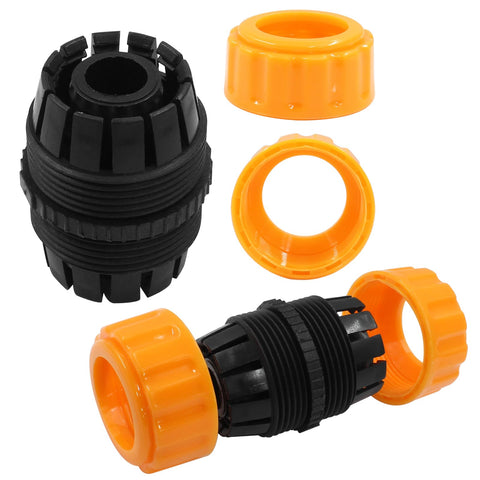 Garden Hose Repair Kit With 5/8 And 3/4 Inch Fittings, Quick Connect Hose Connectors For Leaks And Extender, orange and black connectors