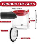 Upgrade Your Dyson V7, V8, SV10, Or SV11 With This High Capacity Replacement Dust Cup And Trash Can Container features transparent barrel.