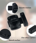 Two Pack Heavy Duty Rotating Bolt Latch with 180 Degree Double Sided Security Slide Lock in black zinc alloy for gates.