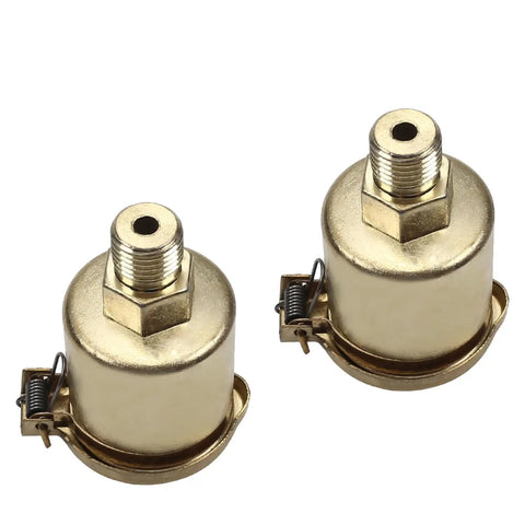2 Pack M10x1 6ml Oil Cup Cap For Lathe Machine Oil Dispenser Copper Plated On Iron Gold Tone Replacement Oiler Cap Set
