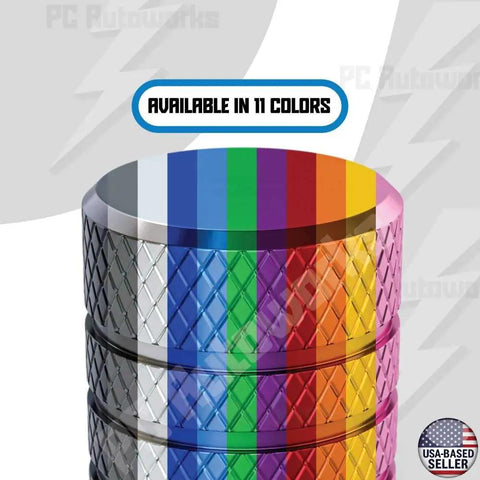 Aluminum Tire Valve Stem Caps Dope Anti Rust Anodized Metal With Corrosion Resistant Finish Easy Install Universal Fit Rainbow Colors